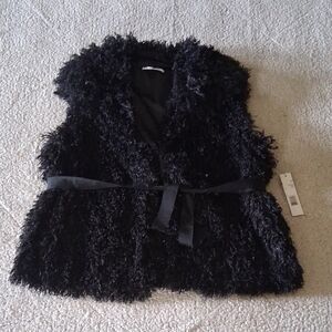 New T Tahari Black Textured Vest